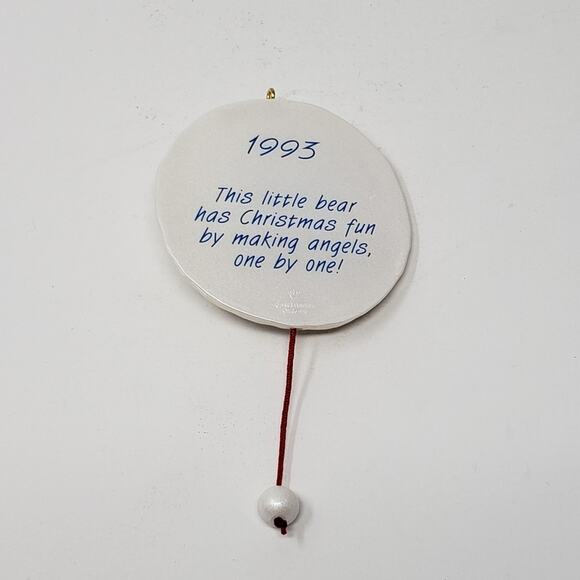 1993 Hallmark Snow Bear Angel Handcrafted Keepsake Holiday Christmas Ornament. - Picture 5 of 5